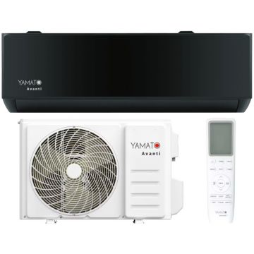 Aer conditionat Yamato Avanti Black YW09T3B, Gama 2025, 9000 BTU, Clasa A++/A+, Wi-Fi, Inverter, Golden Fin + Kit instalare inclus