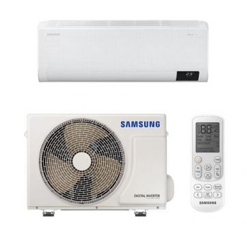 Aparat de aer conditionat tip split de perete Samsung Wind-Free Comfort AR12TXFCAWKNEU+AR12TXFCAWKXEU, Inverter 12000 BTU, Clasa A++ (Alb)