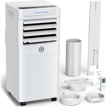 KGOGO Aer conditionat portabil 9000 BTU cu dezumidificator 4 in 1, ventilator de racire cu 2 viteze, afisaj digital si telecomanda, kit pentru fereastra, temporizator de 24 de ore pentru camere de pana la 25 m²/78 m³.