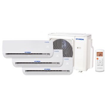 Pachet 3 camere, Aer conditionat multi-split Hyundai M, 2 x 9000 BTU + 18000 BTU, Inverter, kit Wi-Fi inclus, 2 x HSAFAU-09HRDN + HSAFCU-18HRFN + H3OE-27HFN8-Q