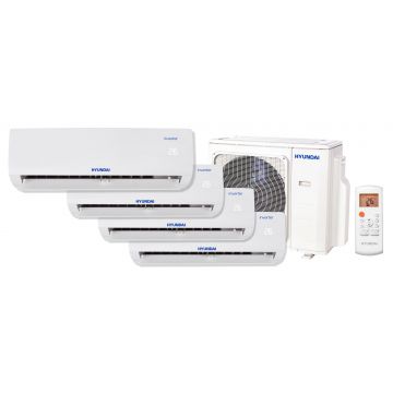 Pachet 4 camere, Aer conditionat multi-split Hyundai M, 3 x 9000 BTU + 18000 BTU, Inverter, kit Wi-Fi inclus, 3 x HSAFAU-09HRDN + HSAFCU-18HRFN + H4OB-36HFN8-Q