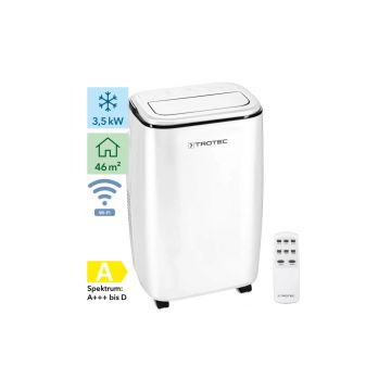 Aer conditionat portabil Trotec PAC 3501 S, WiFi, 12000 Btu/h, Dezumidificare, Functie Swing, Timer, Ventilatie, Pentru 46 mp