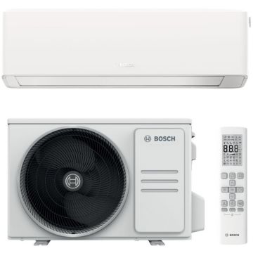BOSCH Aparat de aer conditionat Bosch Climate 7000i, 12000 BTU Wi-Fi, Clasa A+++/A+++, functie Save Plus, functie Power Control, Wind Avoid Me,3D Airflow, i-Clean, Follow me, Alb