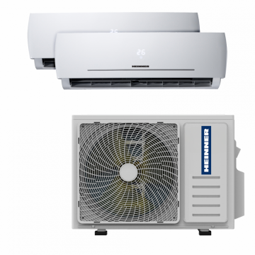 HEINNER Aparat de aer conditionat Multi Split HEINNER HACMS-HS181212WH++, 18000 BTU (2 x 12000 BTU), Clasa A++/A+, I Feel, Sleep, Smart, Economy, Alb