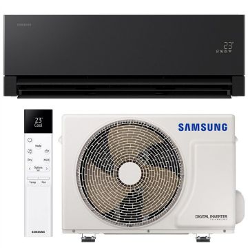Samsung Aparat de aer conditionat Samsung Windfree Premiere+ WI-FI 9000 BTU, Clasa A+++/A+++, filtru 4 in 1, PM2.5, Radar Sensor, AI Motion Wind, AI Auto Comfort, AR70H09CAABNEU/AR70H09CAAWXEU, negru